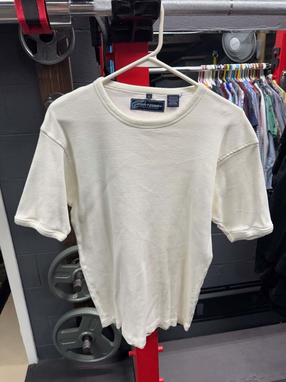 Point Zero Apparel Systems Vintage Off-White Waffle Knit T-Shirt